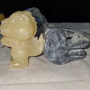 Dinosaur And Skull Stone Figurine